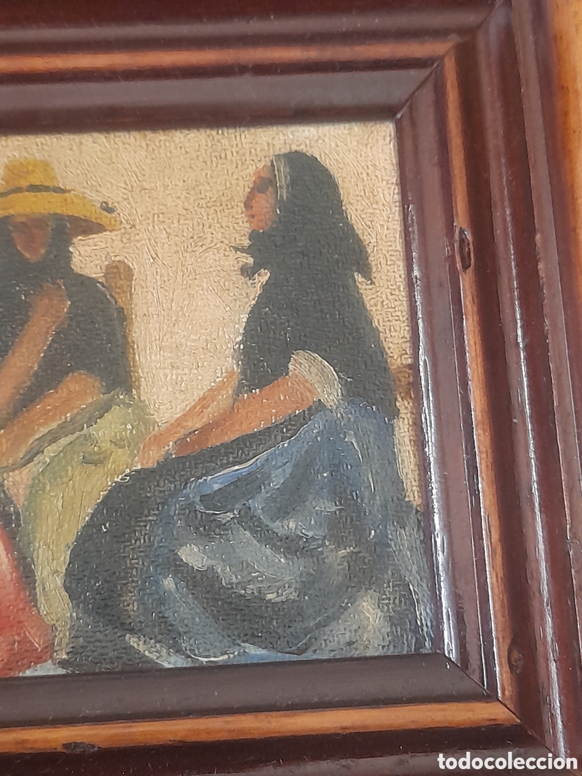 Arte: Antiguo oleo sobre tablex, en miniatura, - Foto 3
