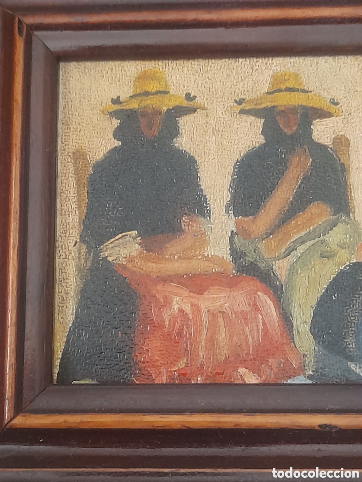 Arte: Antiguo oleo sobre tablex, en miniatura, - Foto 4