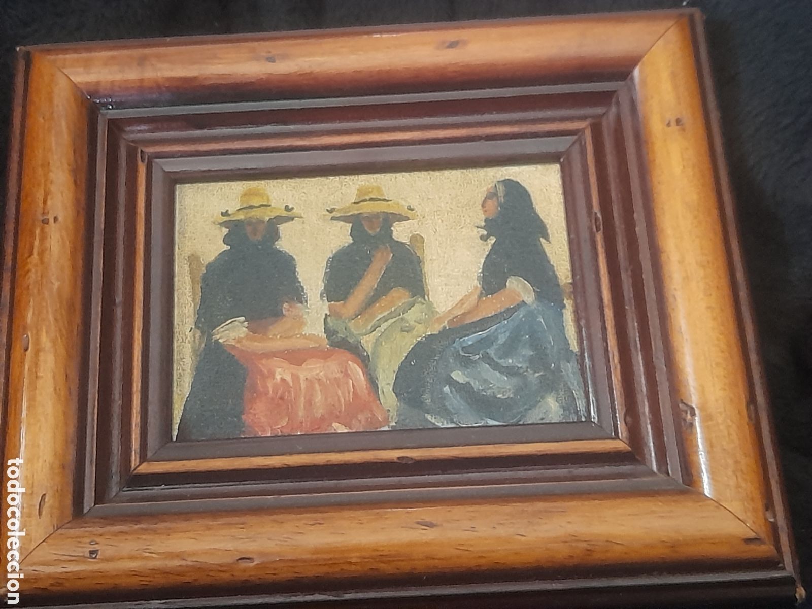 Arte: Antiguo oleo sobre tablex, en miniatura, - Foto 1