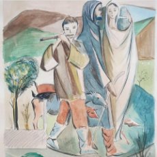 Arte: ROSER AGELL I CISA (BARCELONA, 1924-2021) - PROYECTO PARA MURAL.CIRCA 1950.