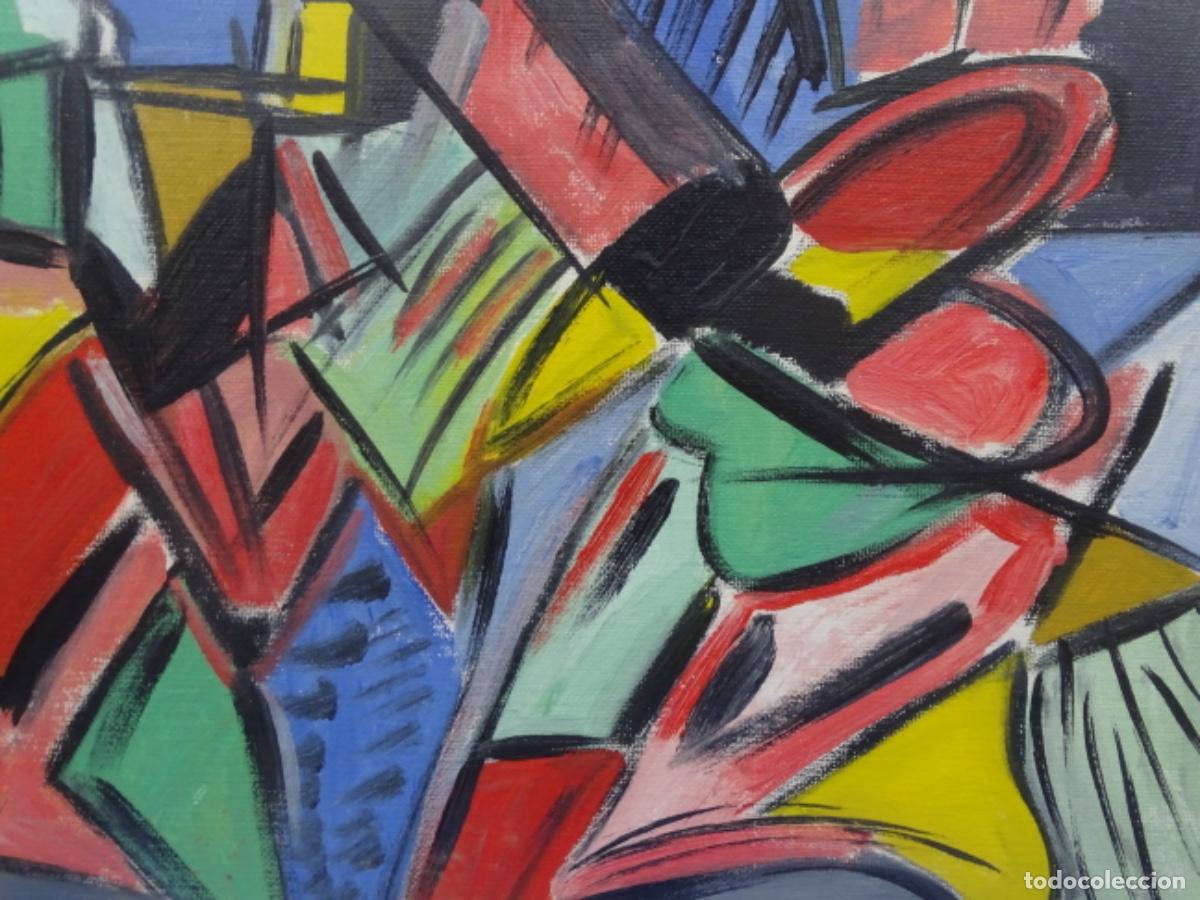 Arte: T&Eacute;CNICA MIXTA OLEO ABSTRACTO ANONIMO. - Foto 4