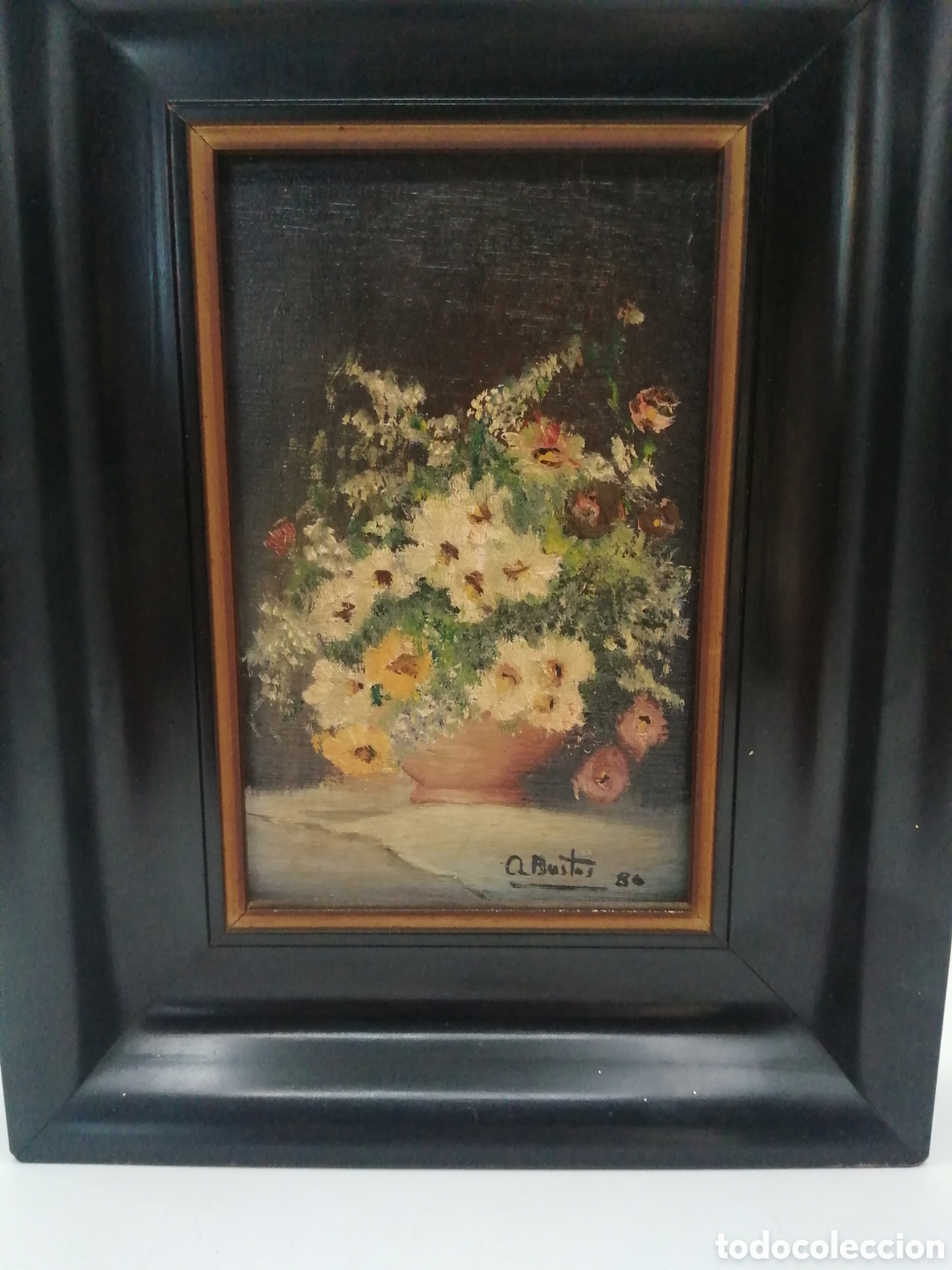 Arte: A. Bustos. &Oacute;leo sobre tabla. Bodeg&oacute;n - Foto 3