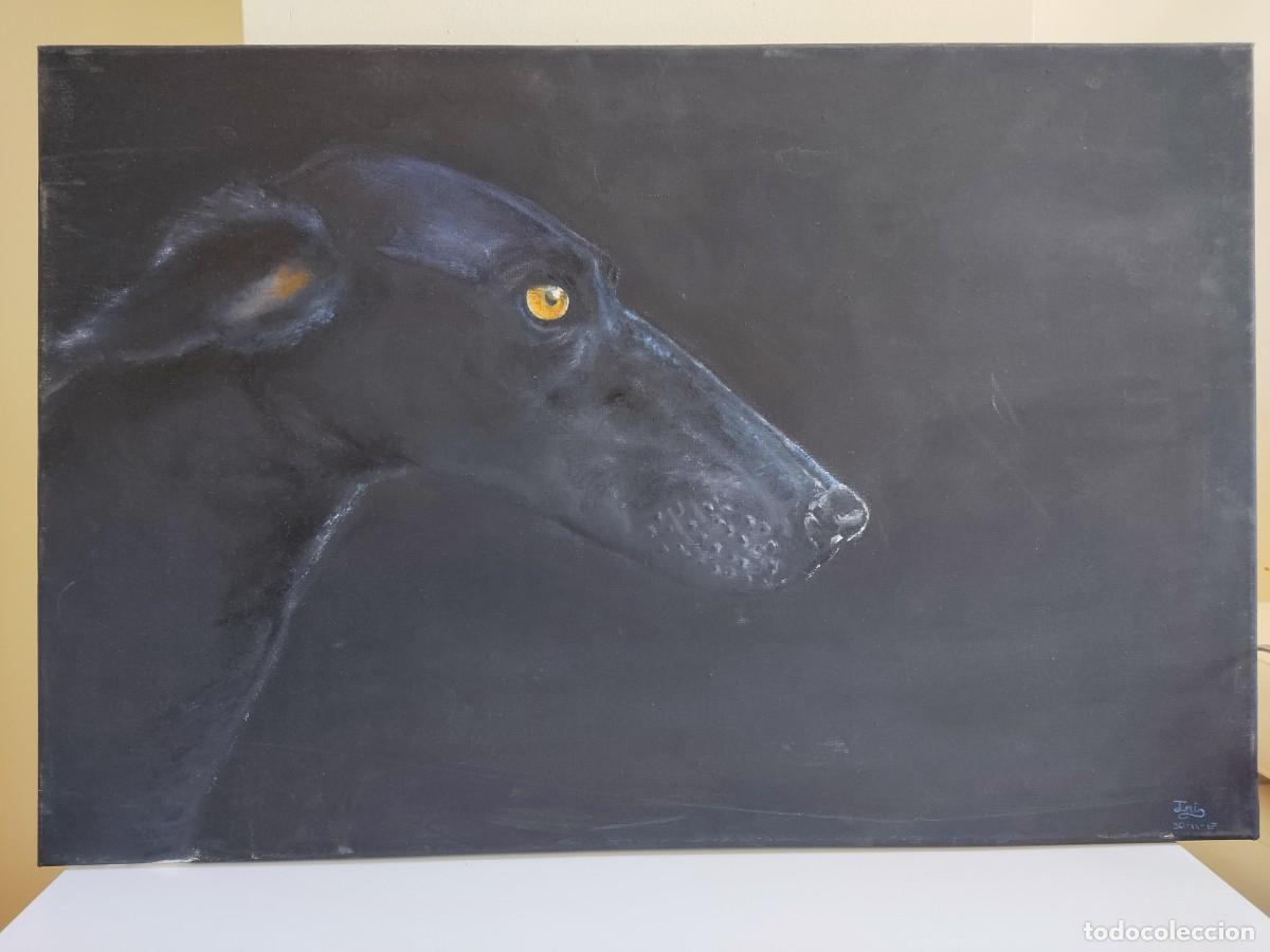 Arte: Cuadro, pintura al oleo de INI: perro (2) - Foto 1