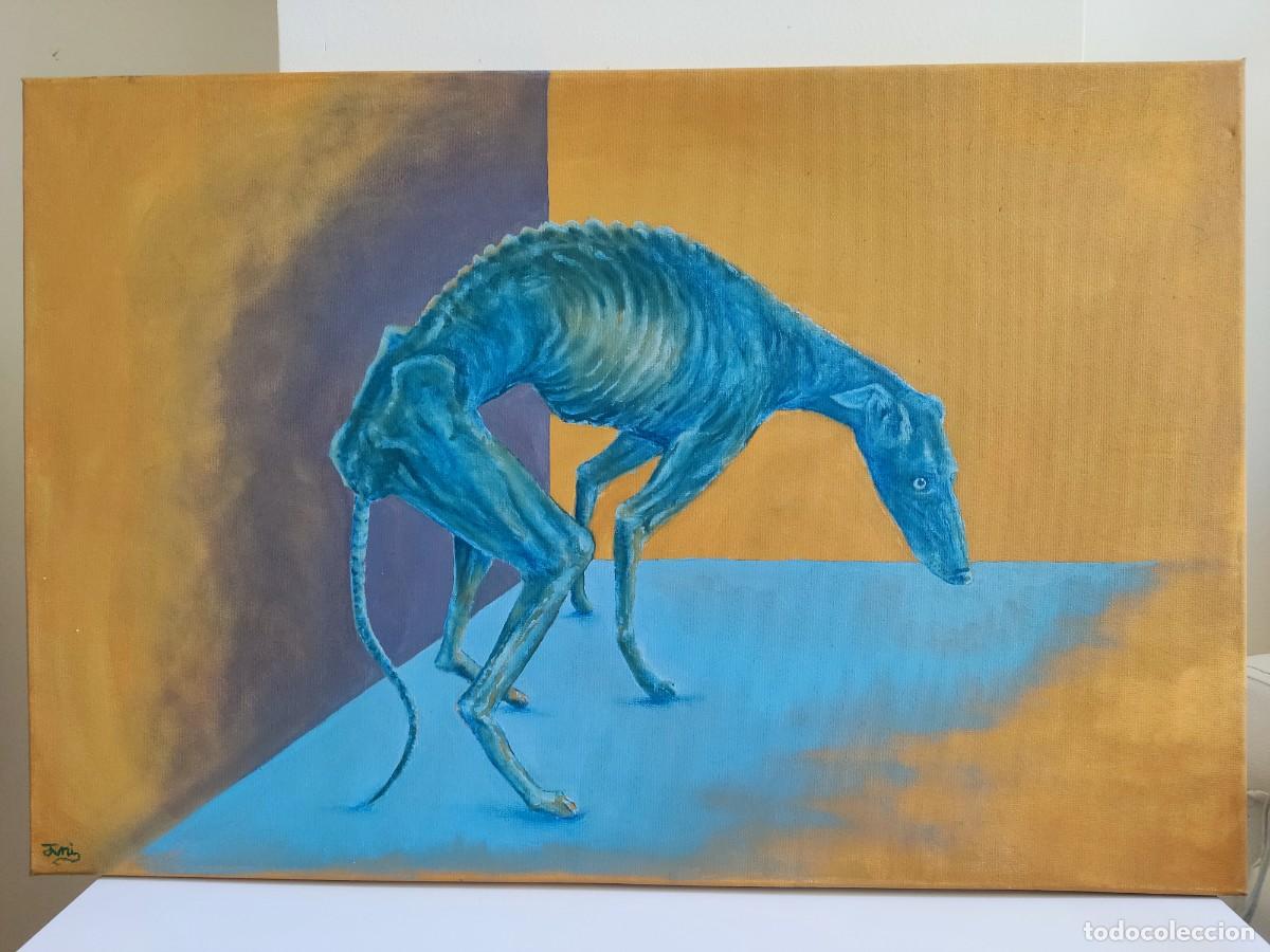 Arte: Cuadro, pintura al oleo de INI: perro (3) - Foto 1