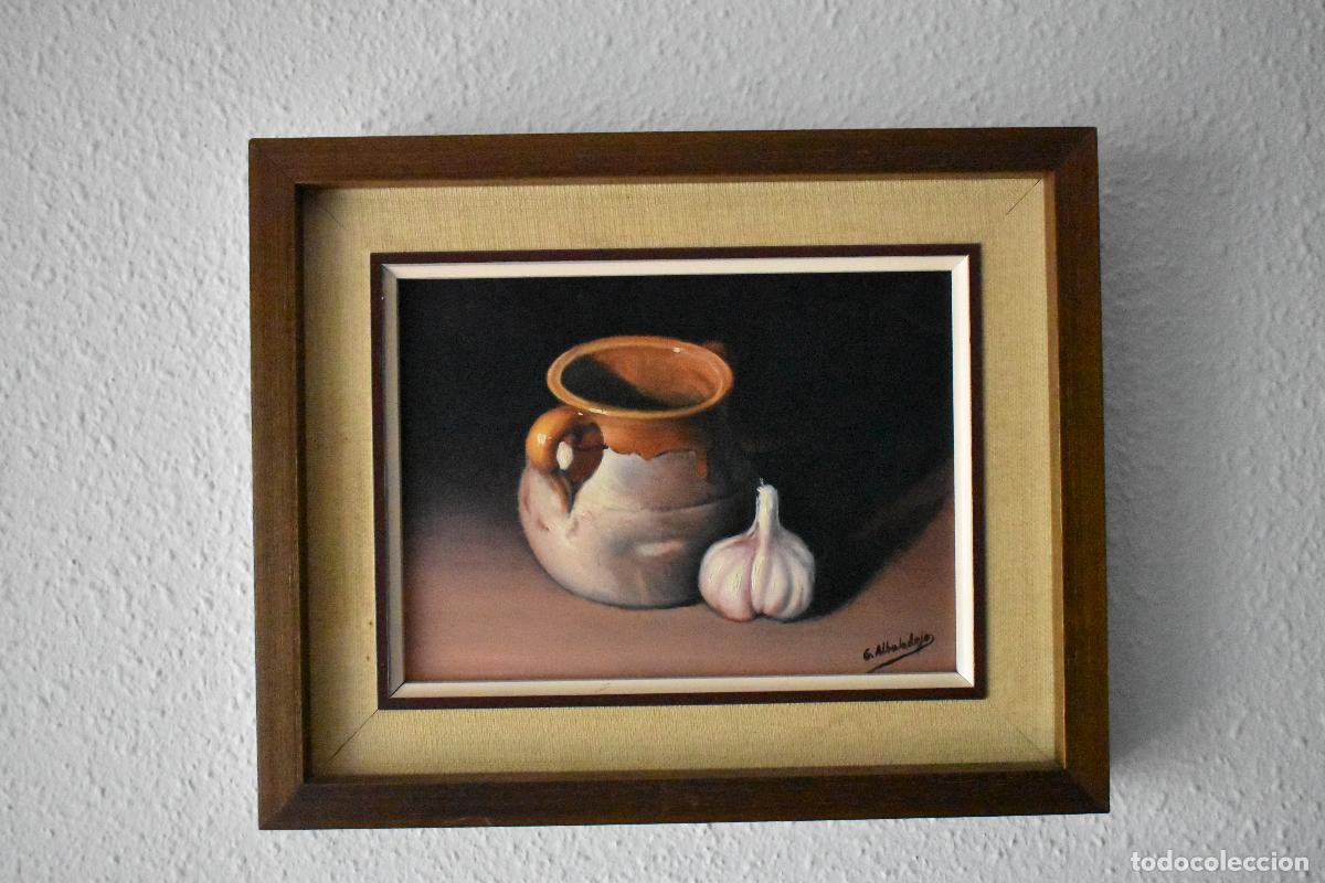 Arte: Bodegon al &Oacute;leo del pintor G. Albadalejo - Foto 2