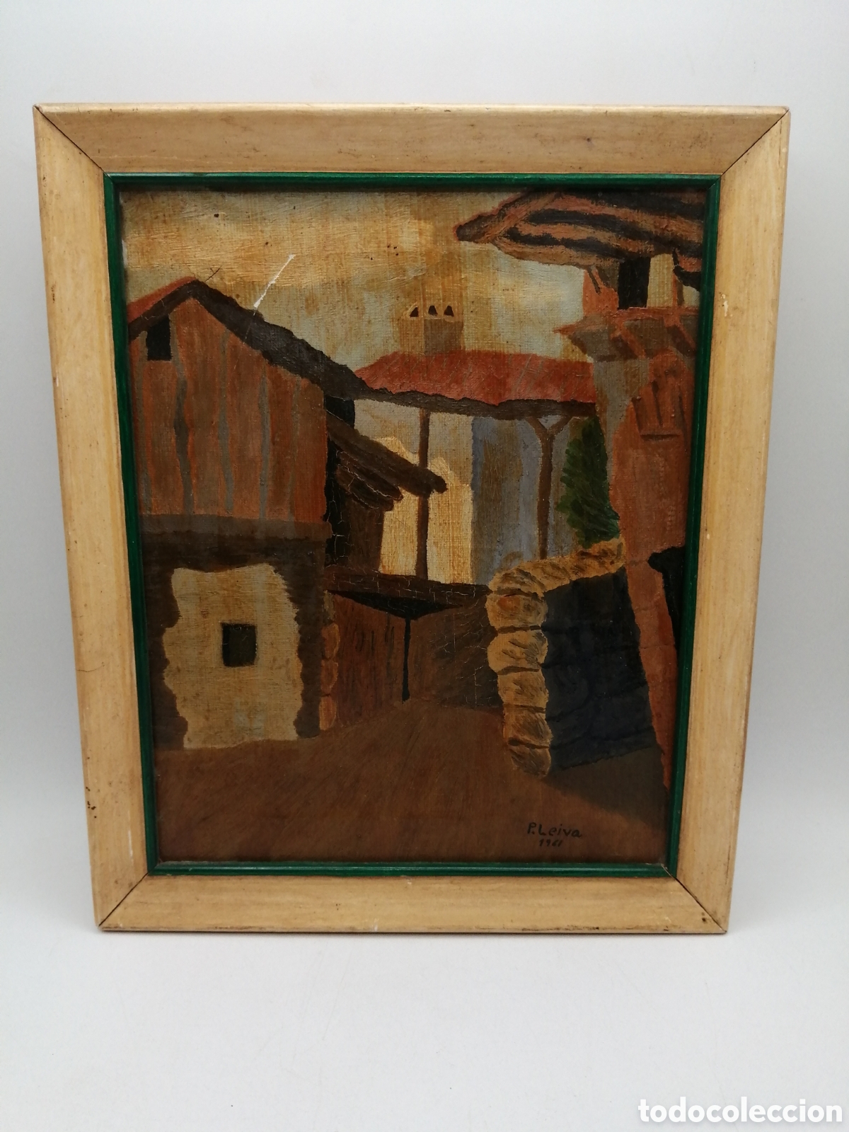 Arte: P. Leiva, 1961s. &Oacute;leo sobre lienzo - Foto 1