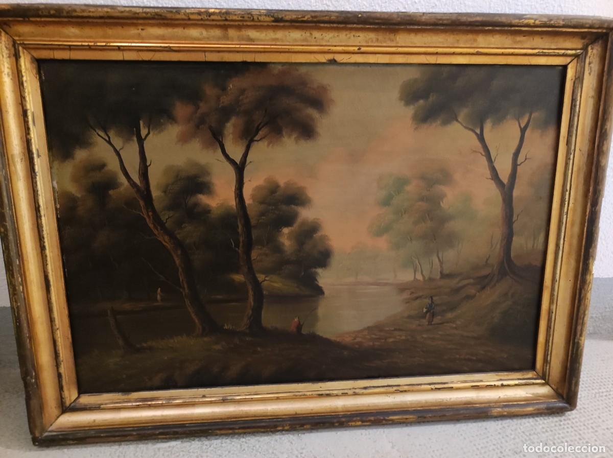 Arte: Antiguo cuadro, &oacute;leo sobre tabla - Foto 1