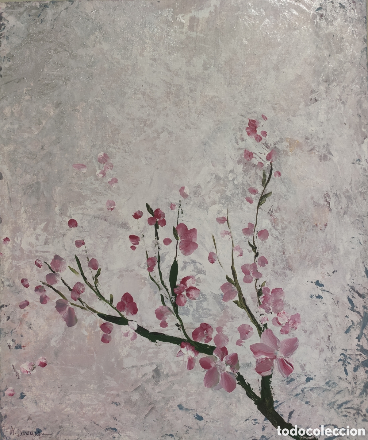 Arte: Cuadro acr&iacute;lico sobre lienzo Red Sakura - Foto 2