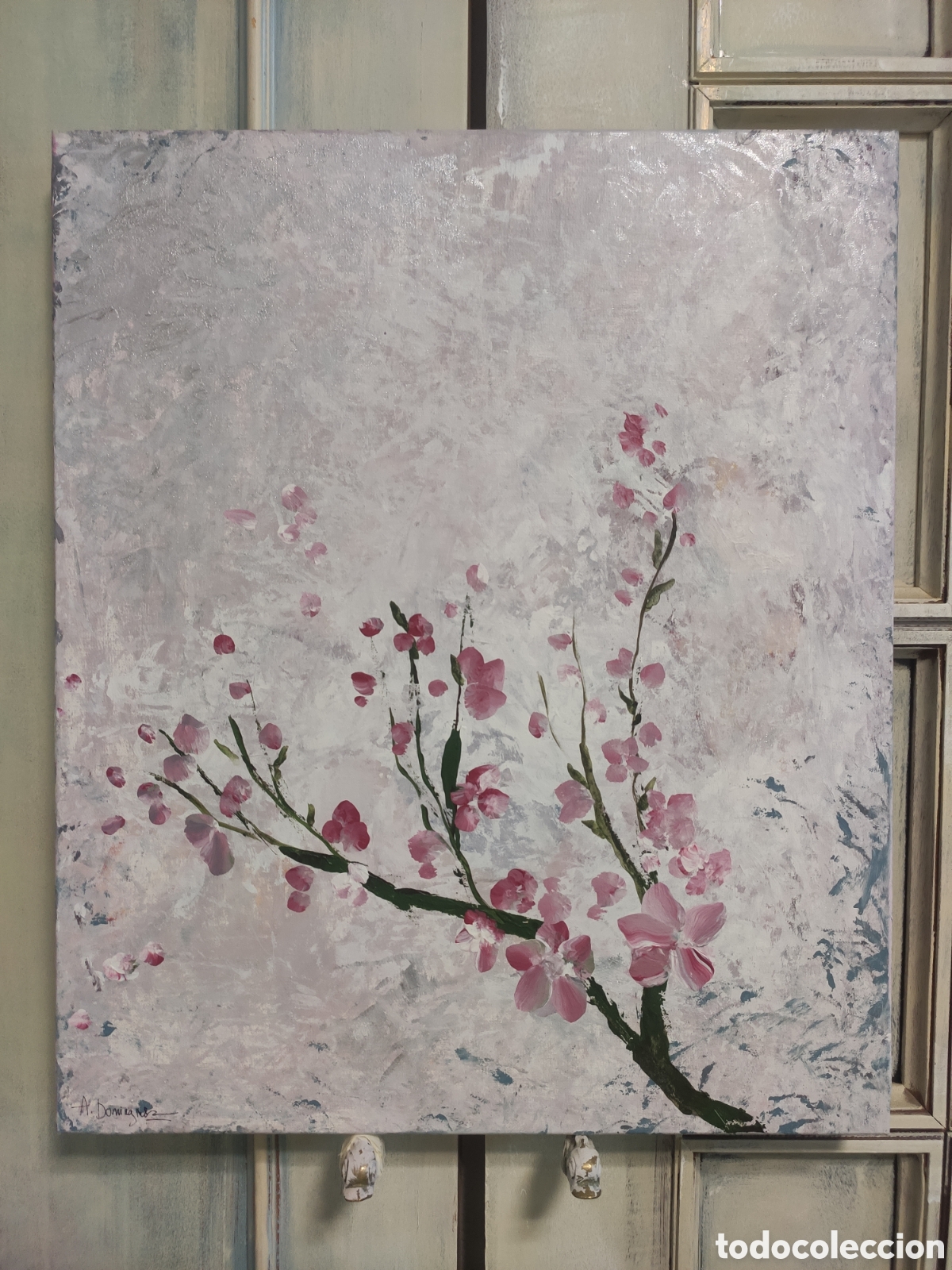 Arte: Cuadro acr&iacute;lico sobre lienzo Red Sakura - Foto 3