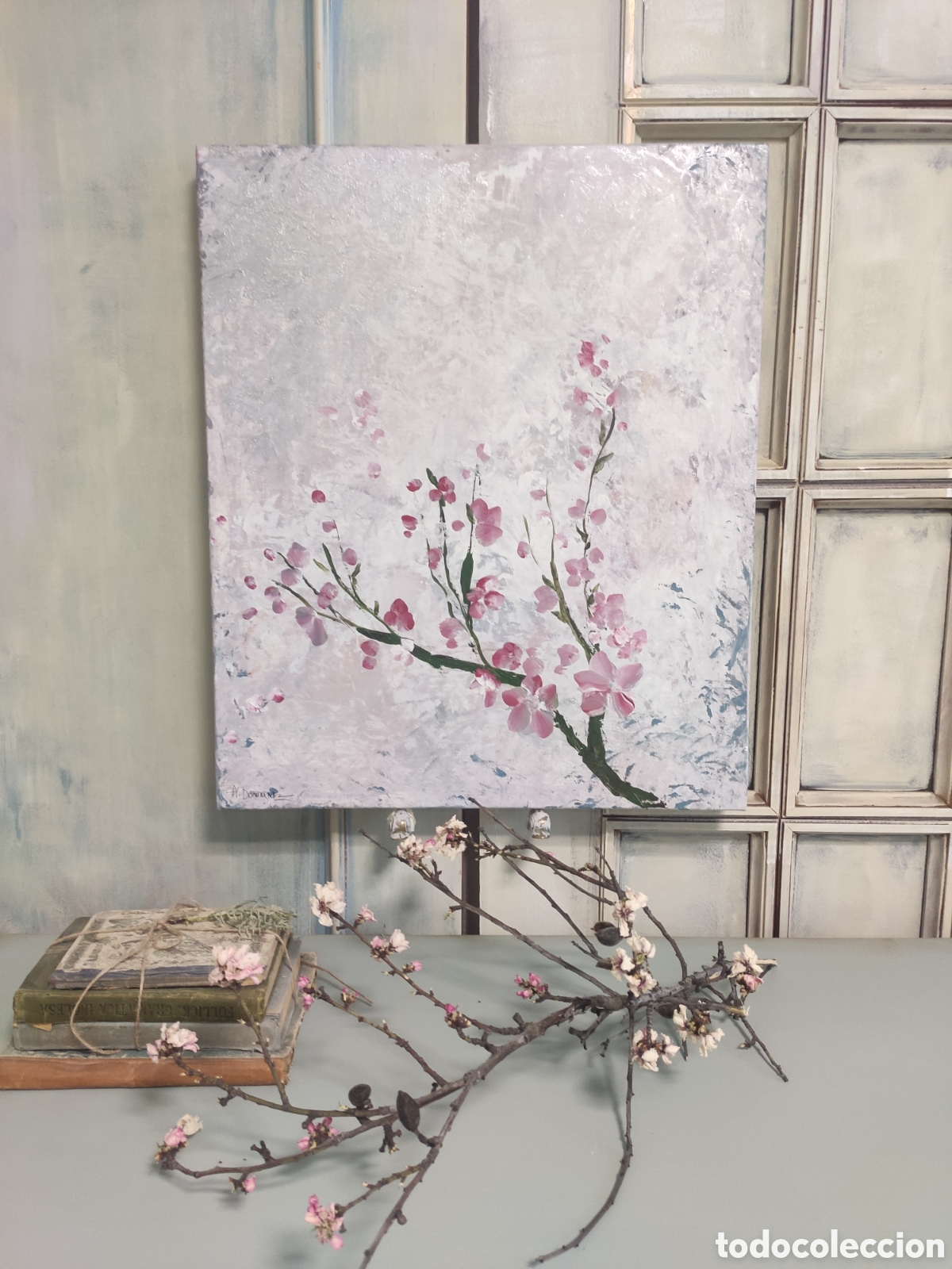 Arte: Cuadro acr&iacute;lico sobre lienzo Red Sakura - Foto 5