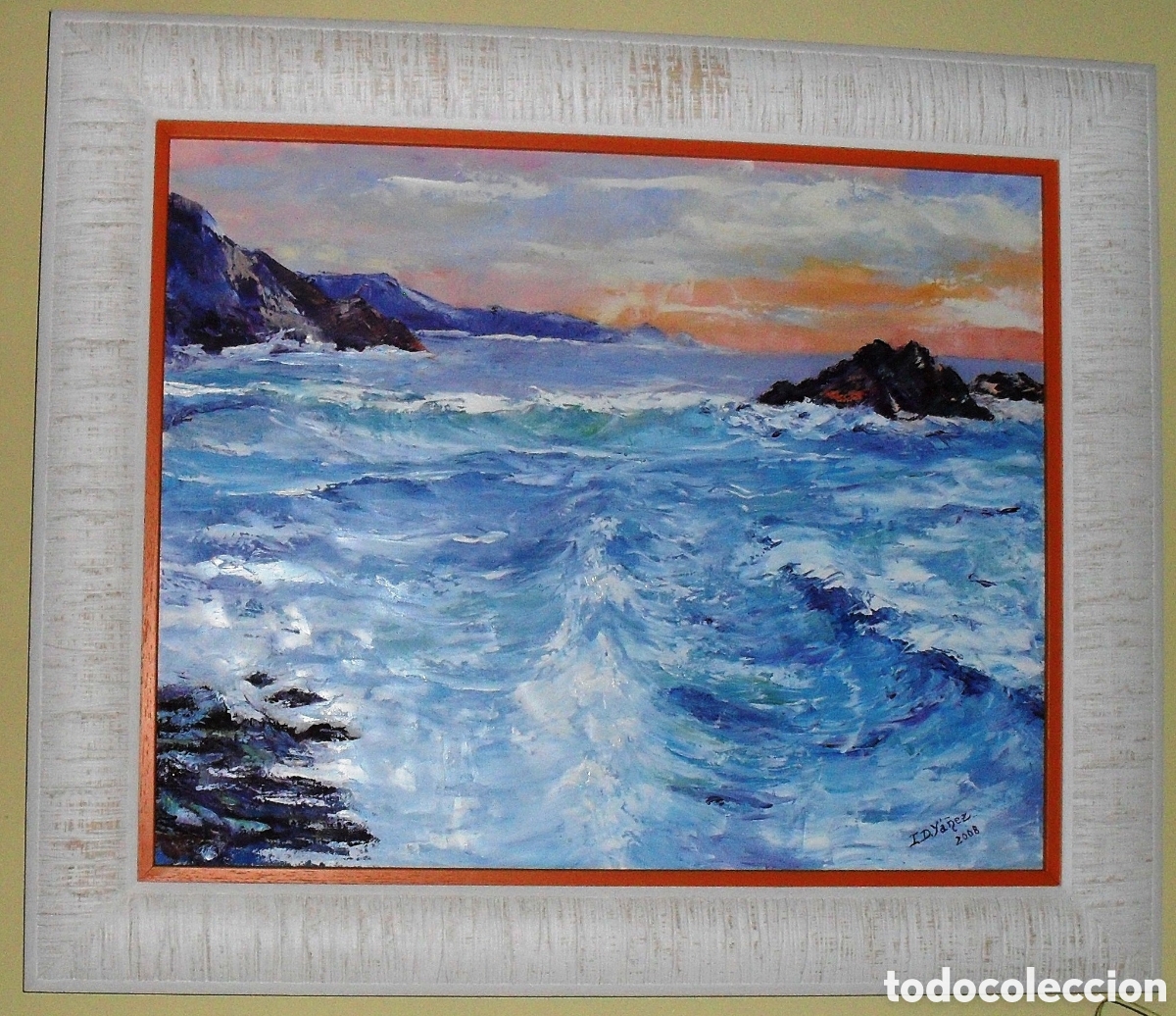 Arte: Alta mar. Cuadro pintado al &oacute;leo - Foto 1
