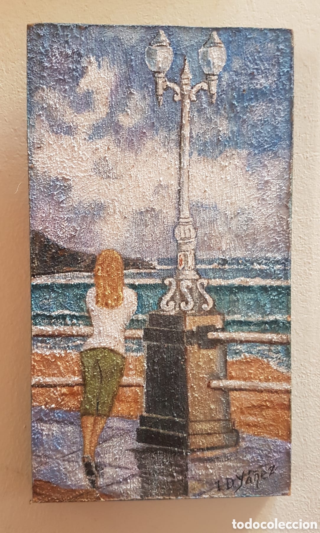 Arte: Mirando al mar. Pintado a mano. - Foto 1