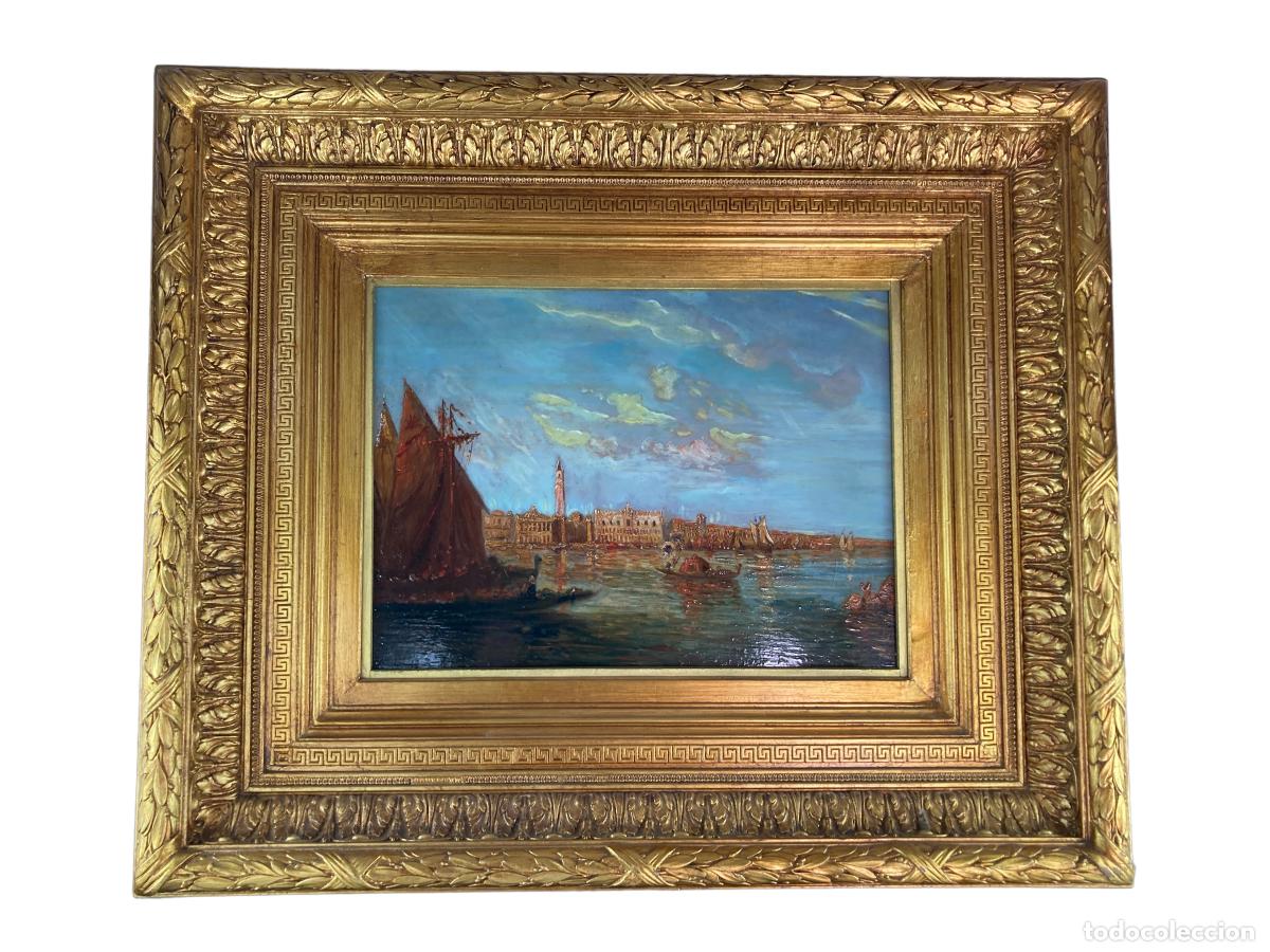 Arte: Venecia. Óleo sobre tabla. Seguidor de Félix Zeim. 1821 - 1911.
