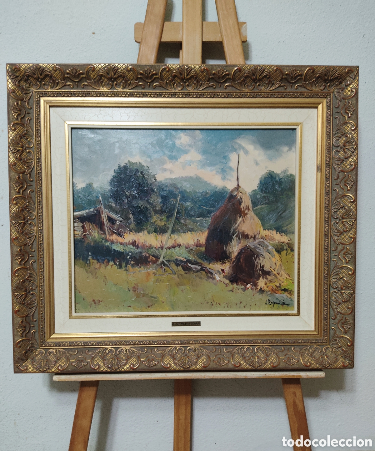 Arte: Oleo de Josep Esponella Serra ( Roda de Ter 1924 Terrasa 2014 pintor muy vinculado a Manresa)