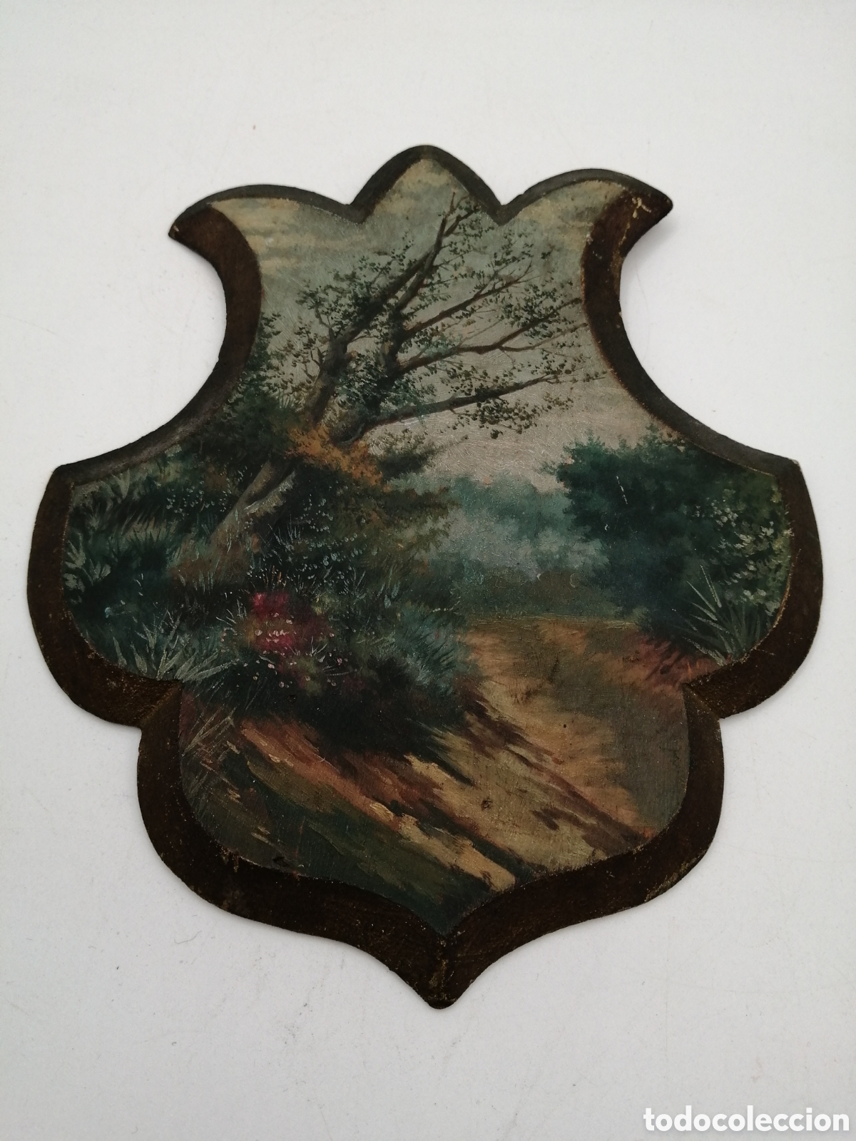Arte: &Oacute;leo sobre tabla. Paisaje, an&oacute;nimo - Foto 3