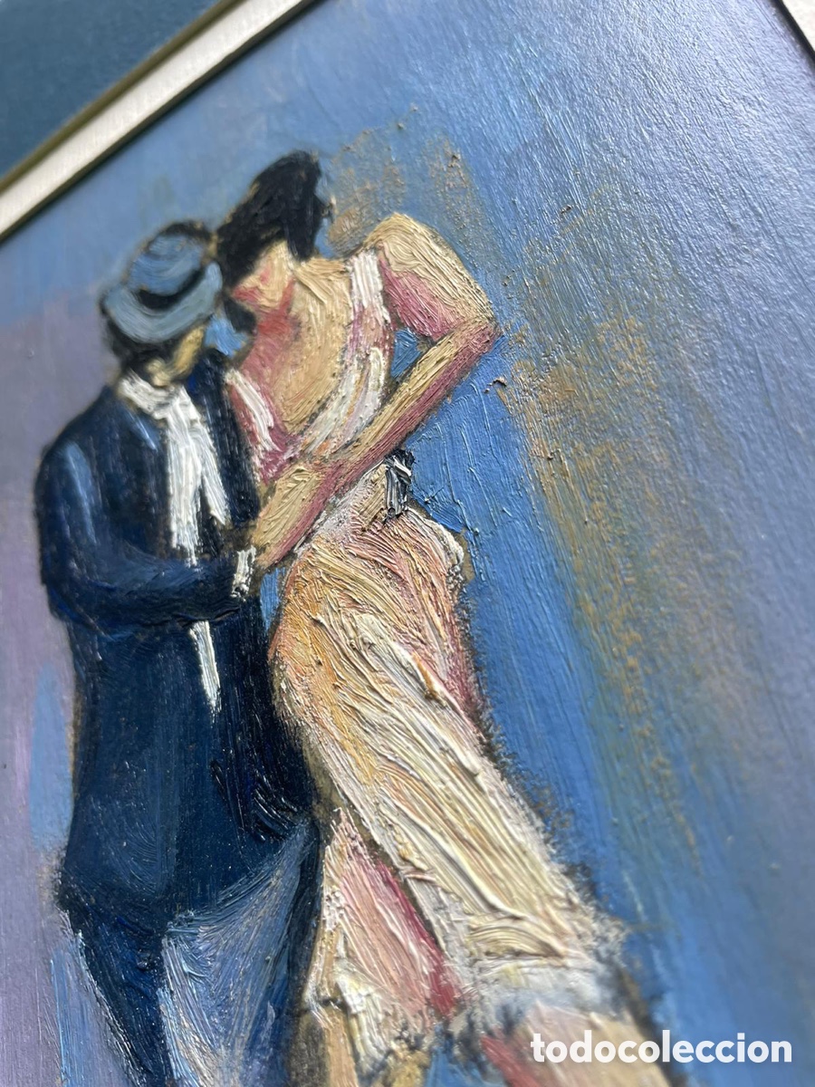 Arte: Bailarines de tango pintado y firmado - Foto 3