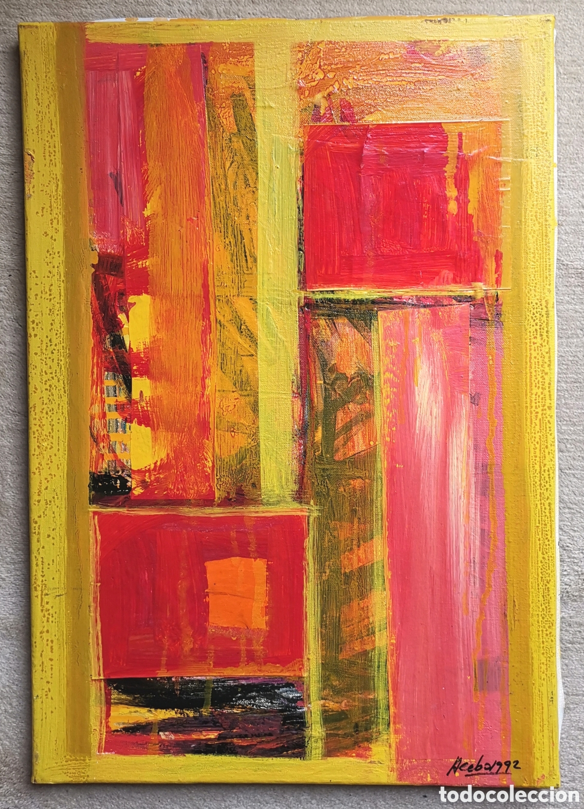 Arte: Antonio Acebo (Santander 1950) - 1992 Cuadro T&eacute;cnica Mixta- Arte Pintura - Formato 55x38 cm