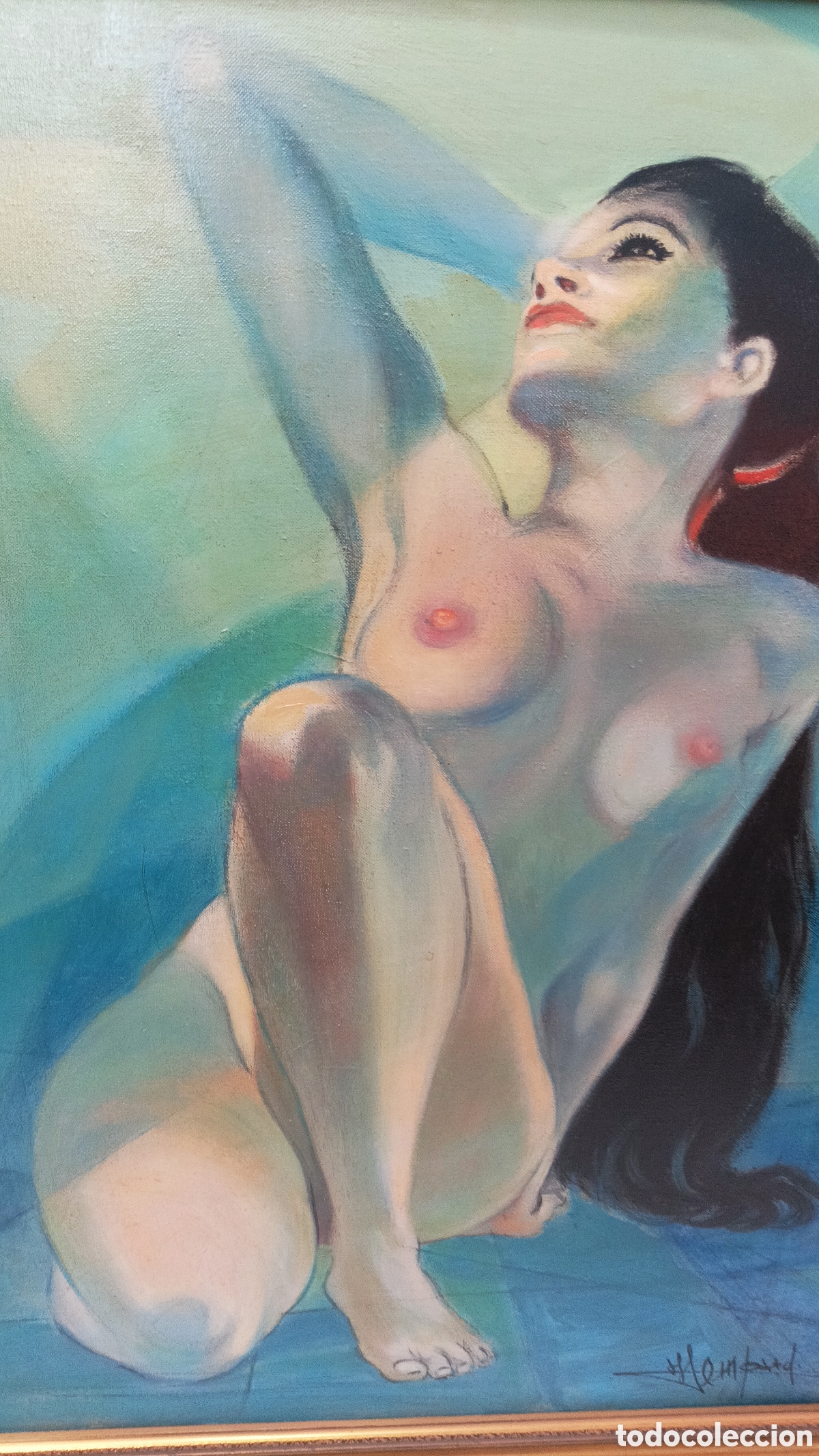 Arte: Cuadro de Mujer lienzo de &Oacute;leo 1979 - Foto 2