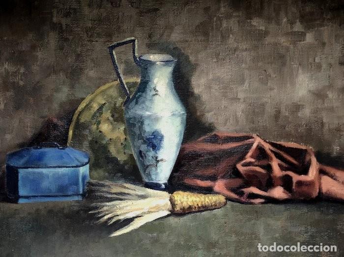Arte: Escuela espa&ntilde;ola del siglo XX - Bodeg&oacute;n con jarra 85x68cm