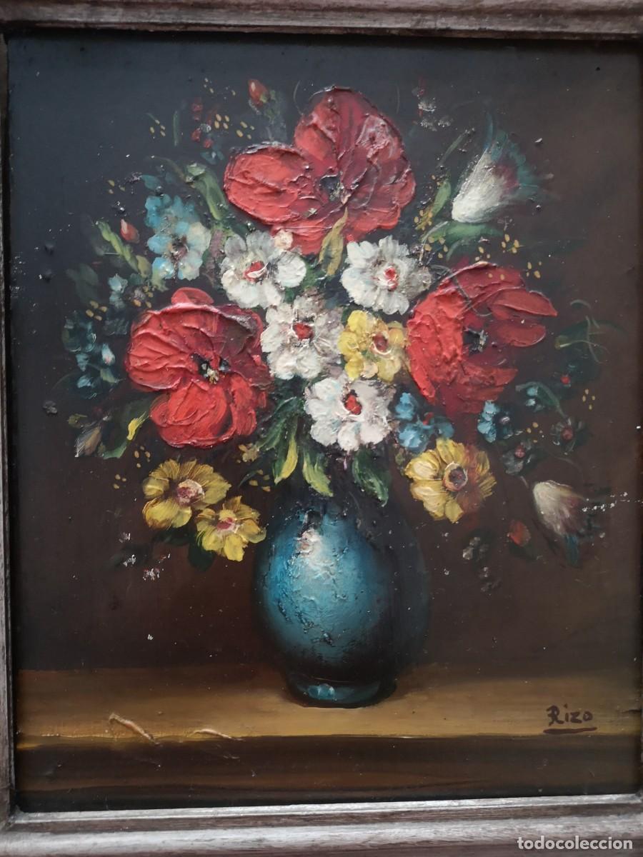 Arte: Oleo sobre tabla, bodegon floral &rdquo;RIZO&rdquo; - Foto 1