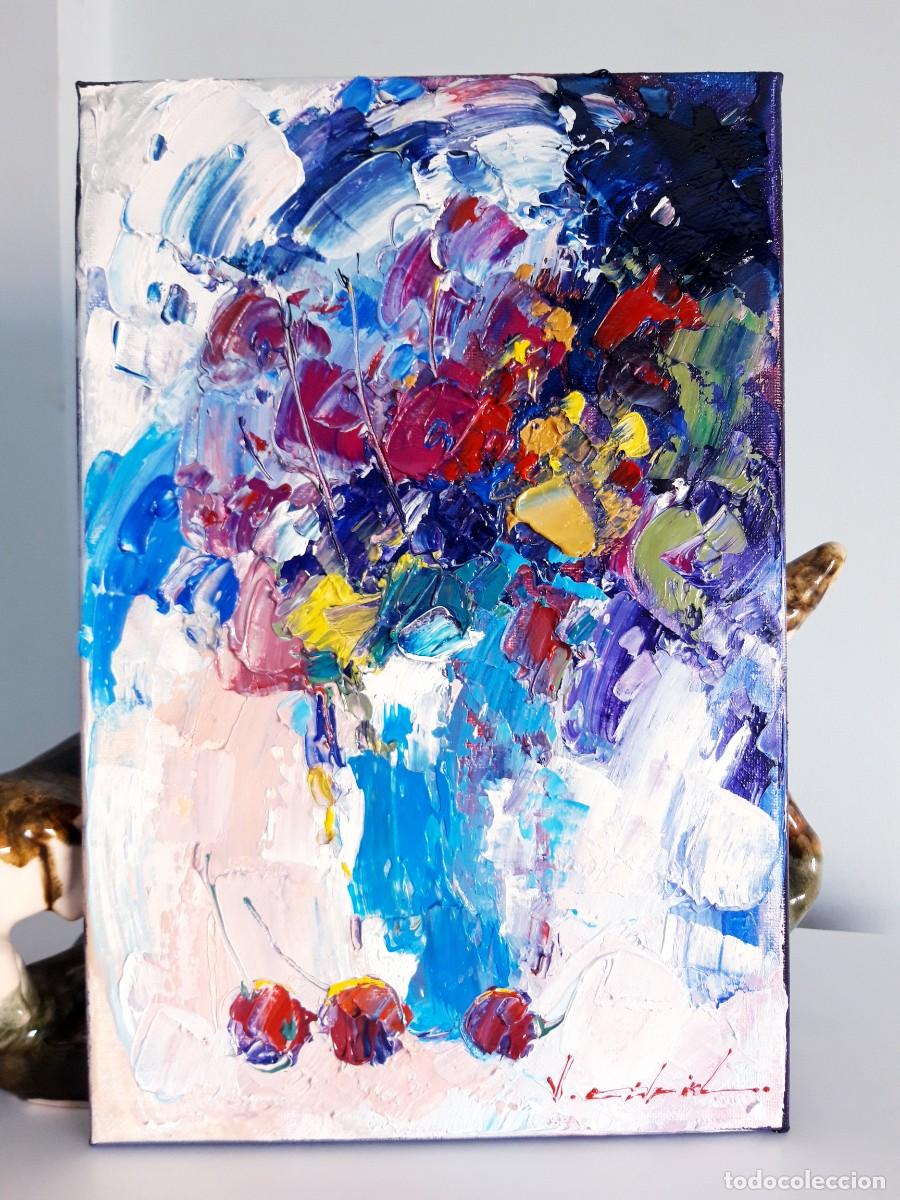 Arte: cuadro al oleo sobre lienzo ,,Flores,, - Foto 1