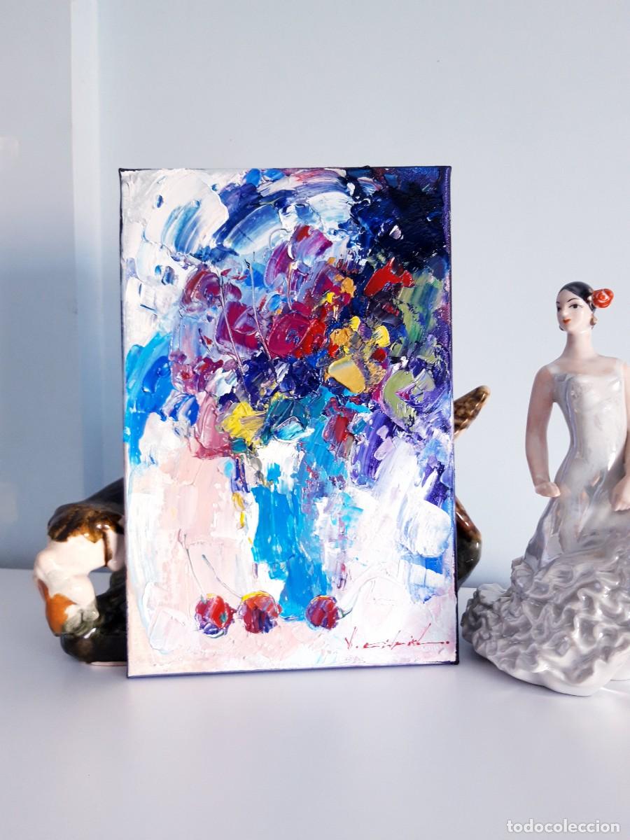 Arte: cuadro al oleo sobre lienzo ,,Flores,, - Foto 2