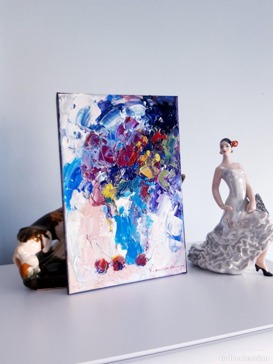 Arte: cuadro al oleo sobre lienzo ,,Flores,, - Foto 3