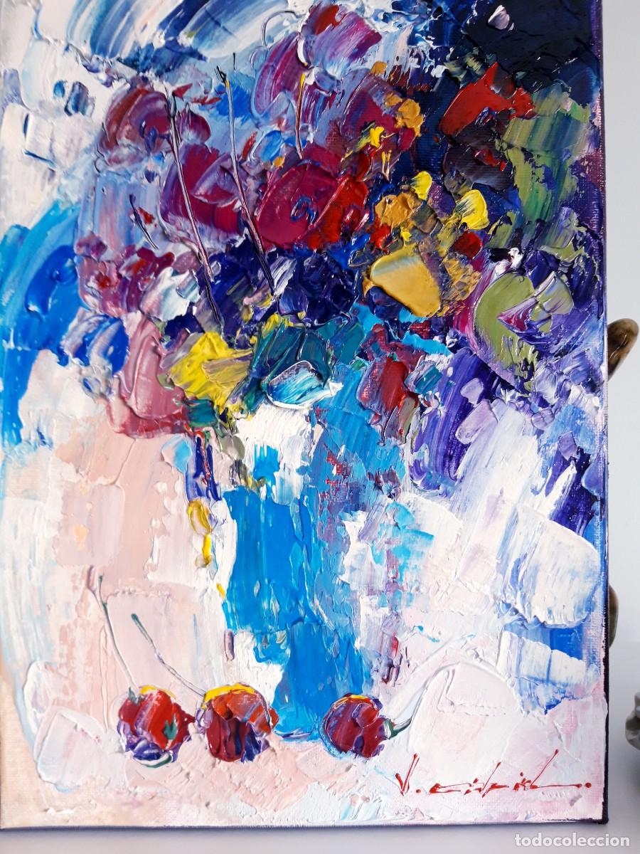 Arte: cuadro al oleo sobre lienzo ,,Flores,, - Foto 5