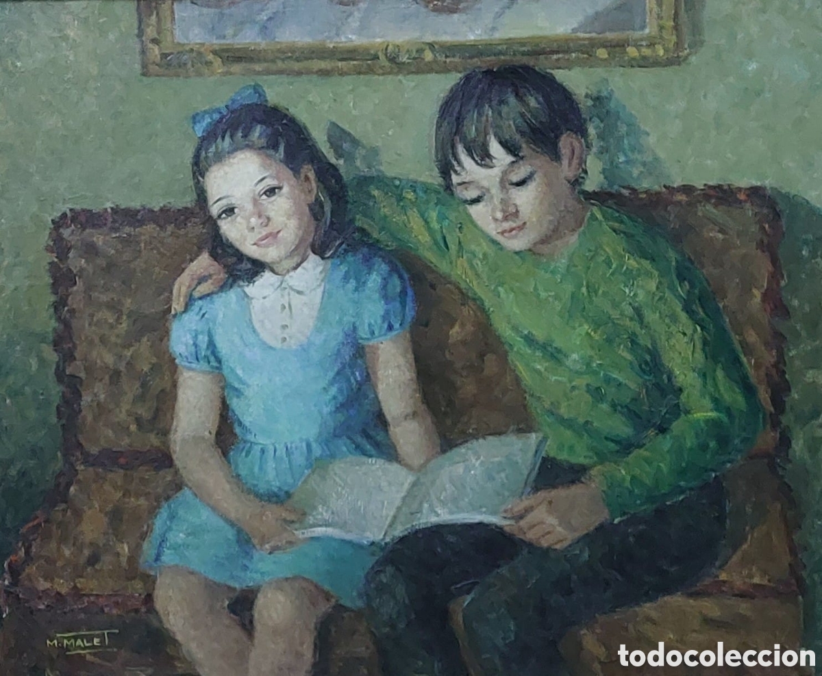 Arte: MERCEDES MALET OLEO TELA 100 X 81 A&Ntilde;O 1990 PERFECTO PRECIOSO sin marco