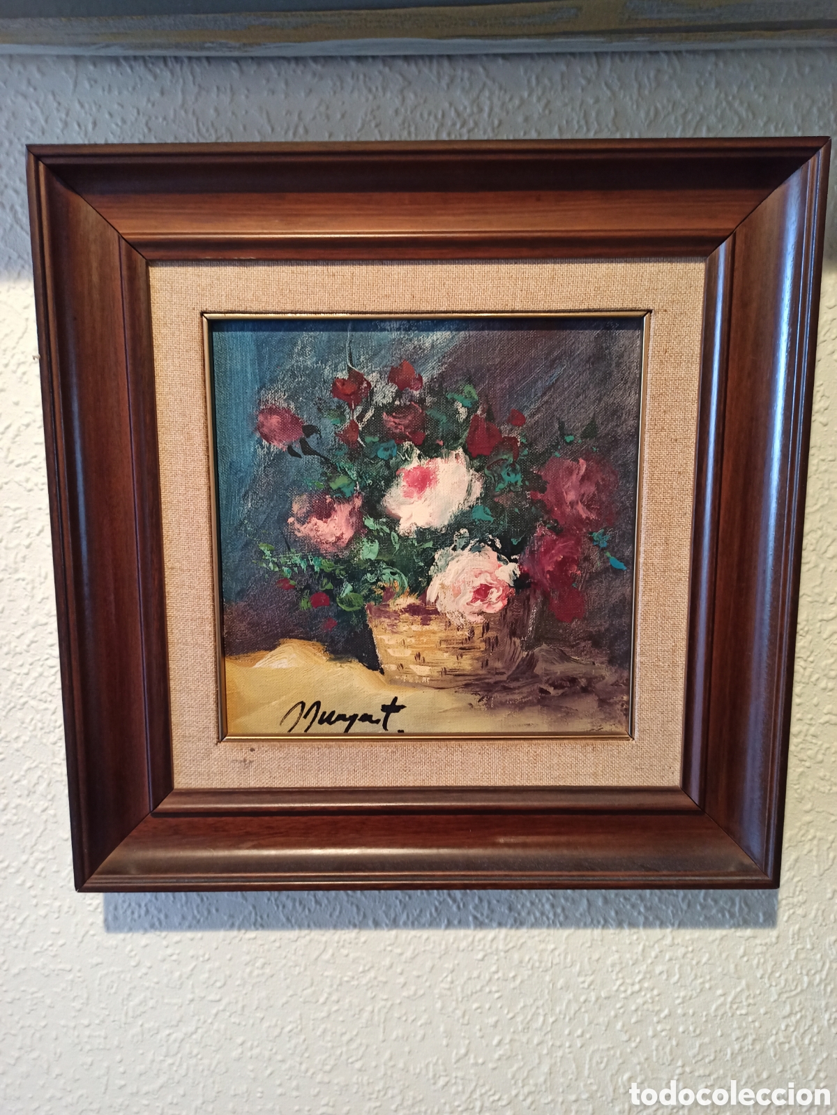 Kunst: Pintura al &oacute;leo de Jordi Junyent - Ramo de rosas