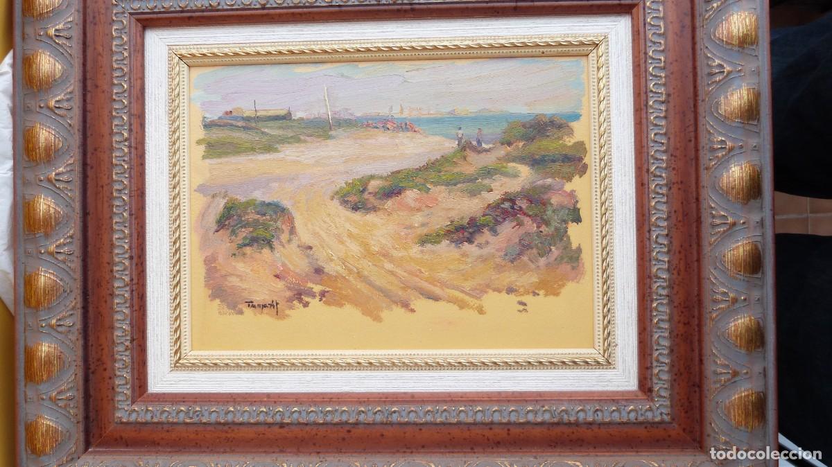Arte: PLAYA DE PINEDO. (VALENCIA) 25X18, OLEO TABLEX BELLO ENMARCADO 42X35, TAMARIT.
