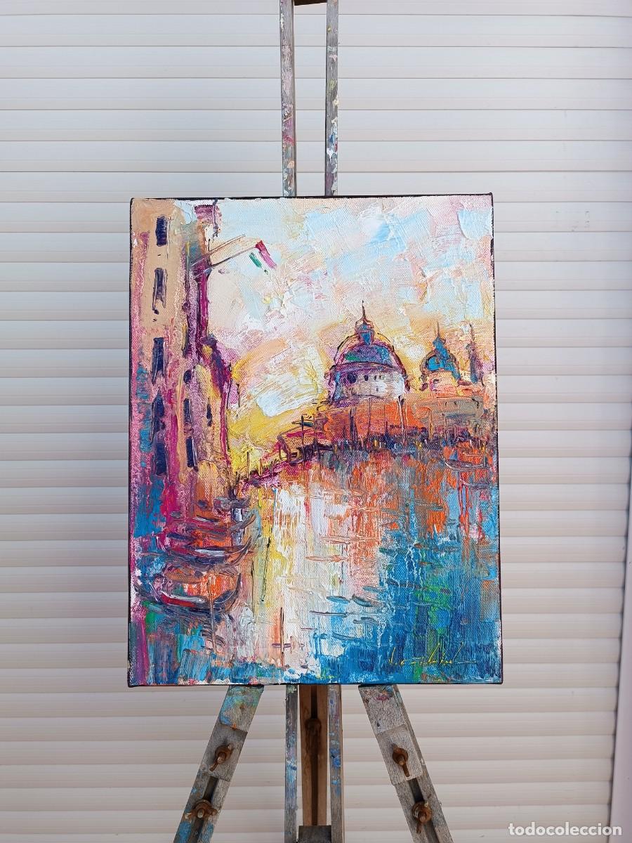 Arte: cuadro al oleo sobre lienzo ,,Venecia,, - Foto 8