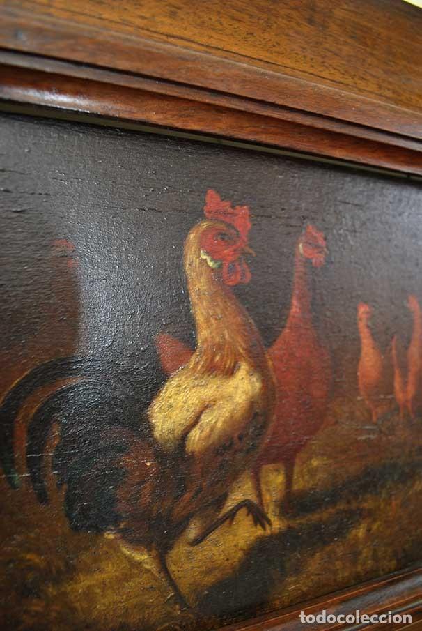 Arte: PINTURA SOBRE TABLA GALLOS - Foto 3