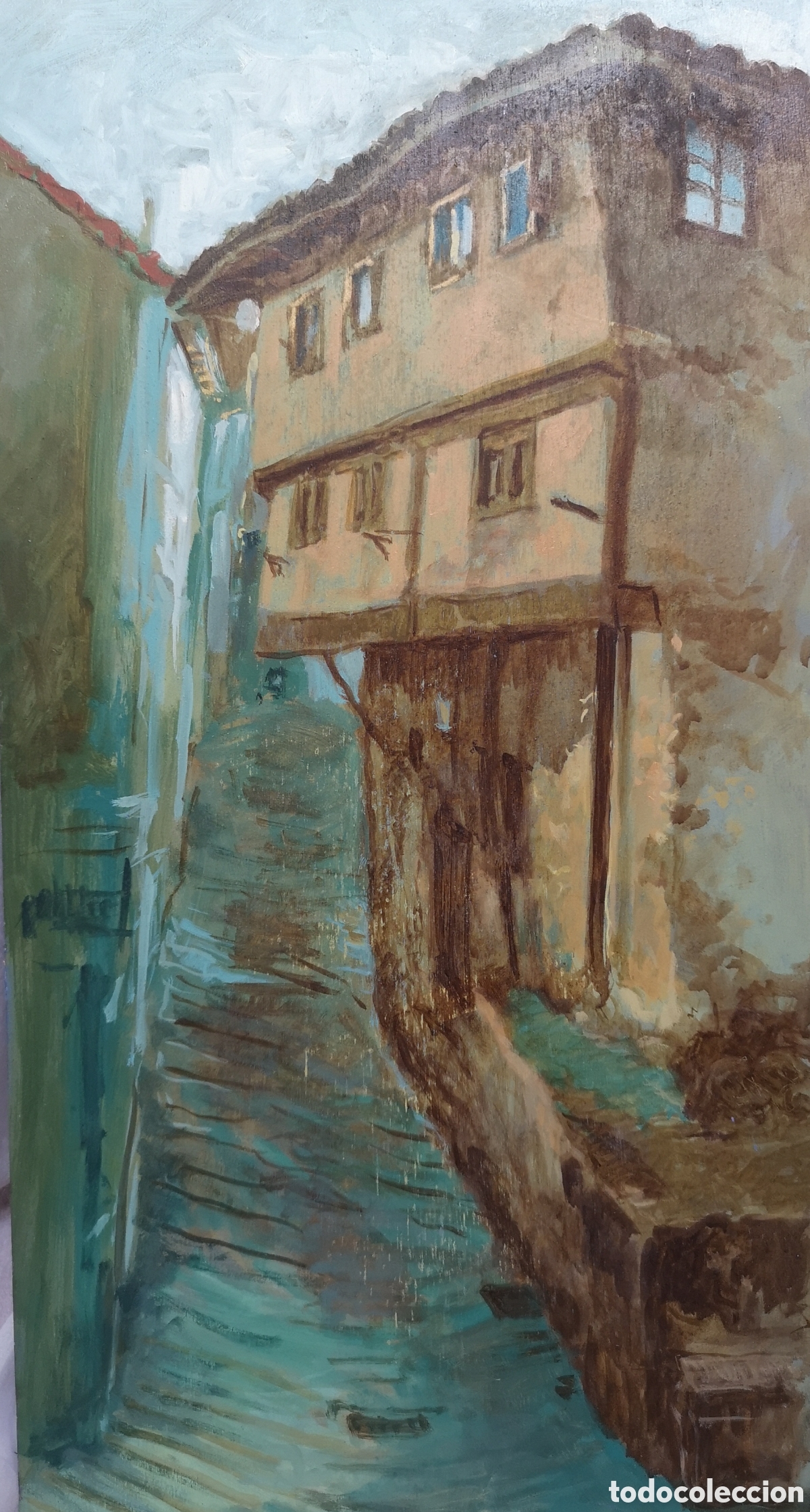 Arte: Oleo La Reguera en Cudillero Asturias