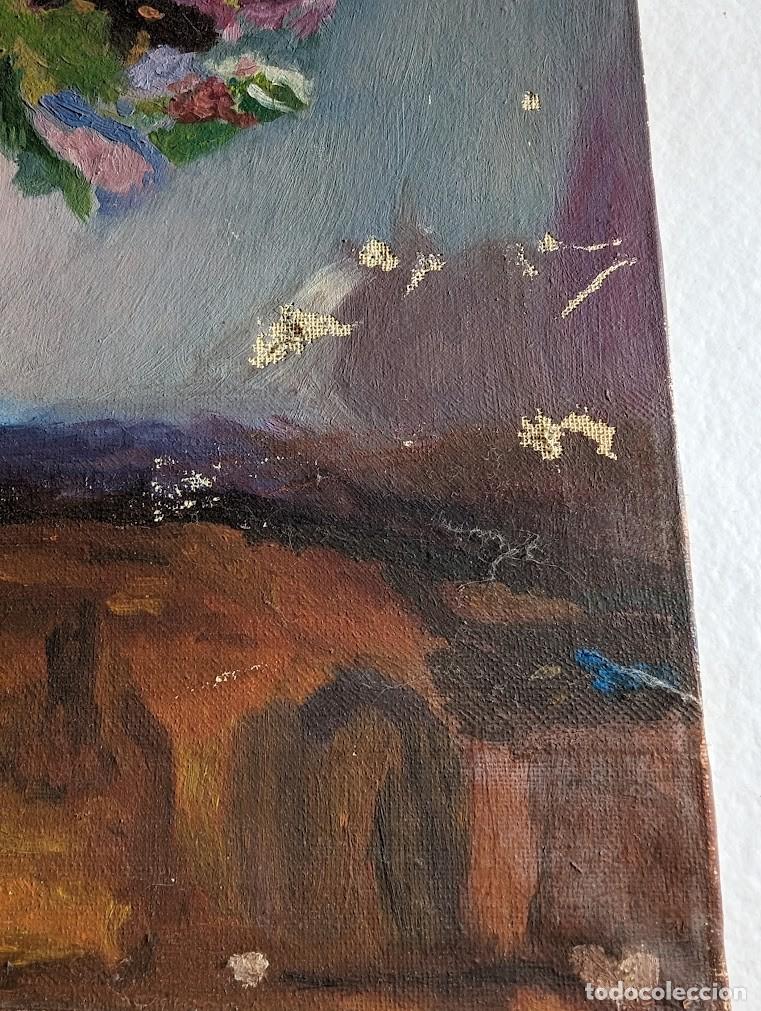 Arte: CUADRO G. MU&Ntilde;OZ - OLEO BUCARO CON FLORES - Foto 3