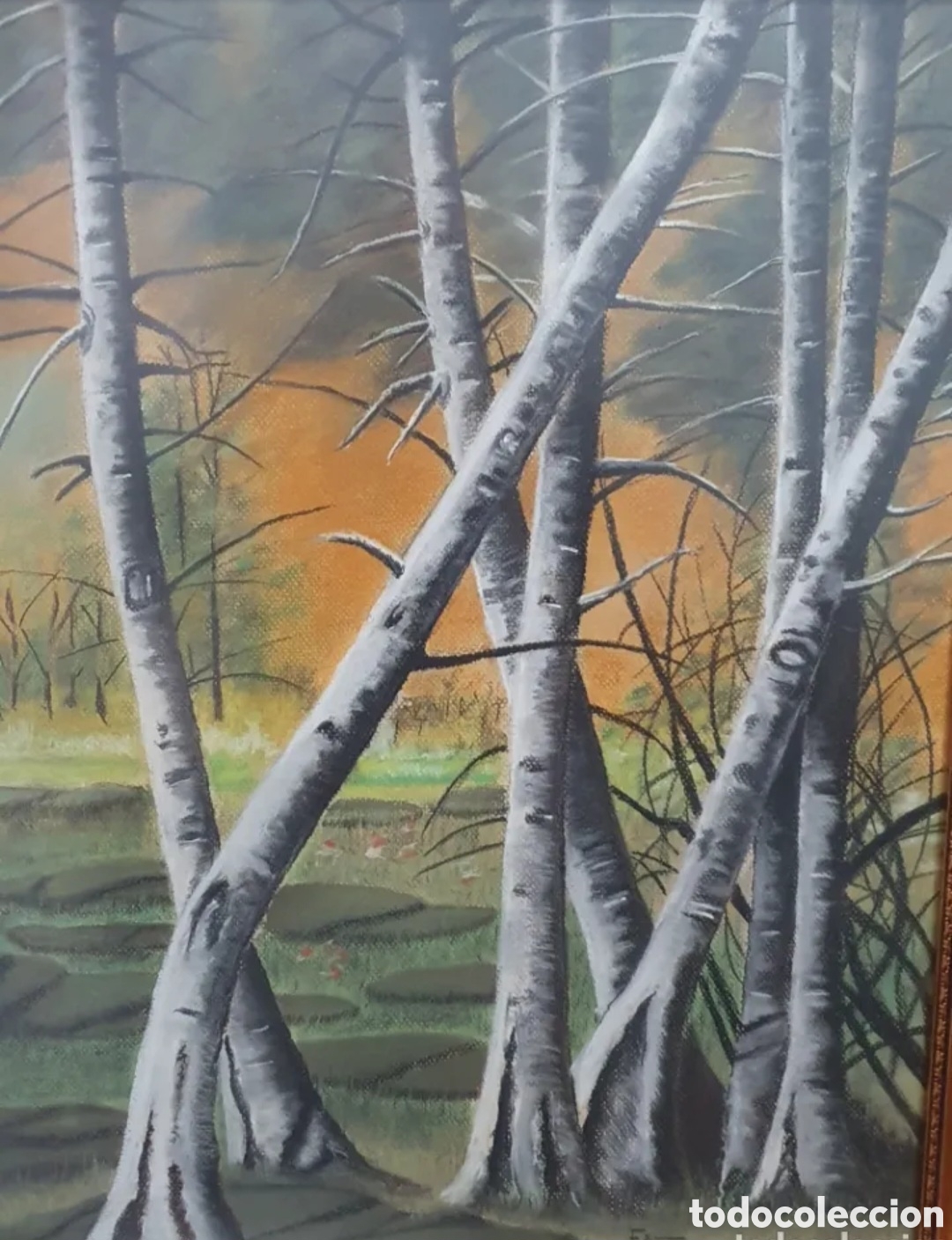 Arte: Cuadro al pastel atardecer - Foto 5