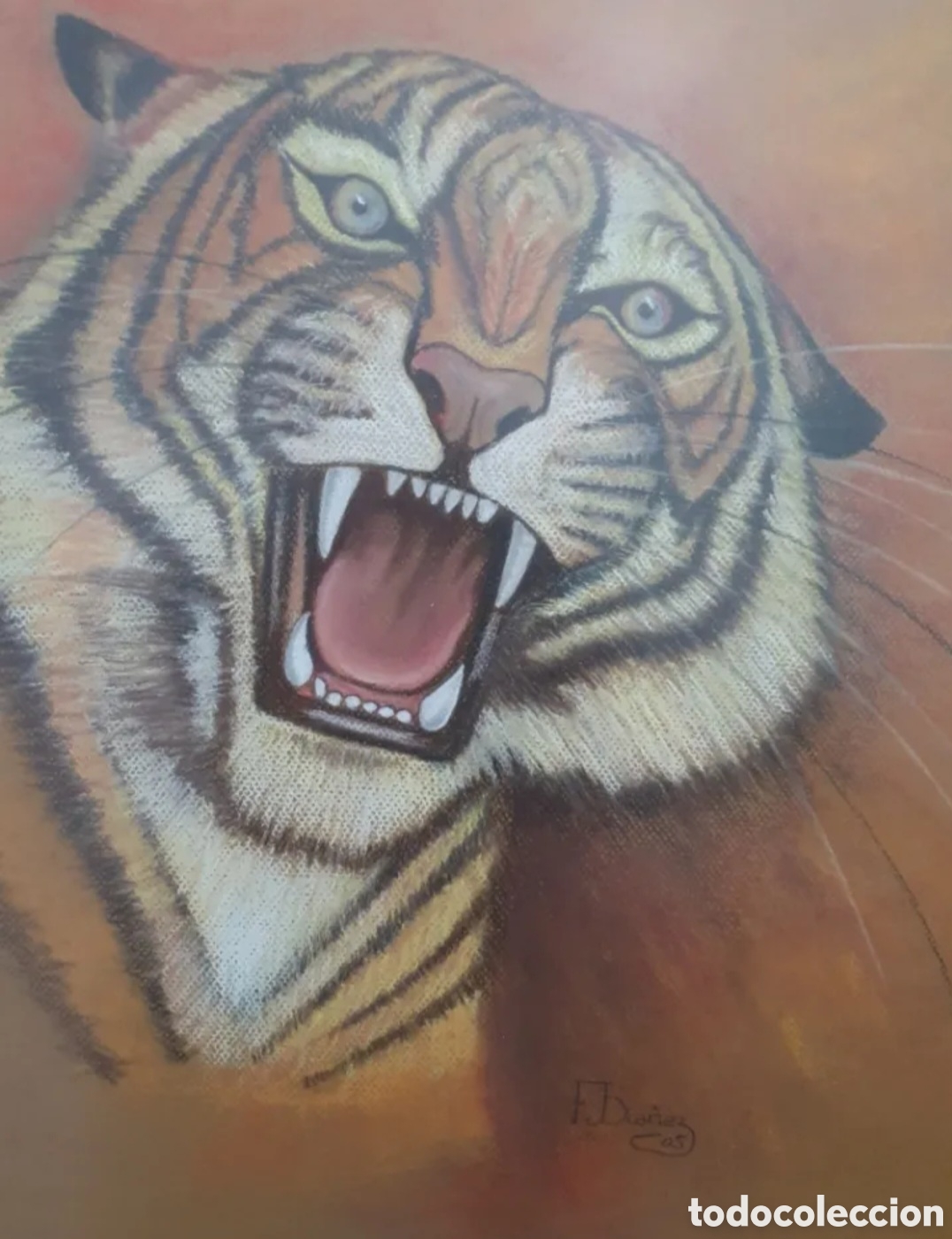 Arte: Cuadro tigre al pastel - Foto 2