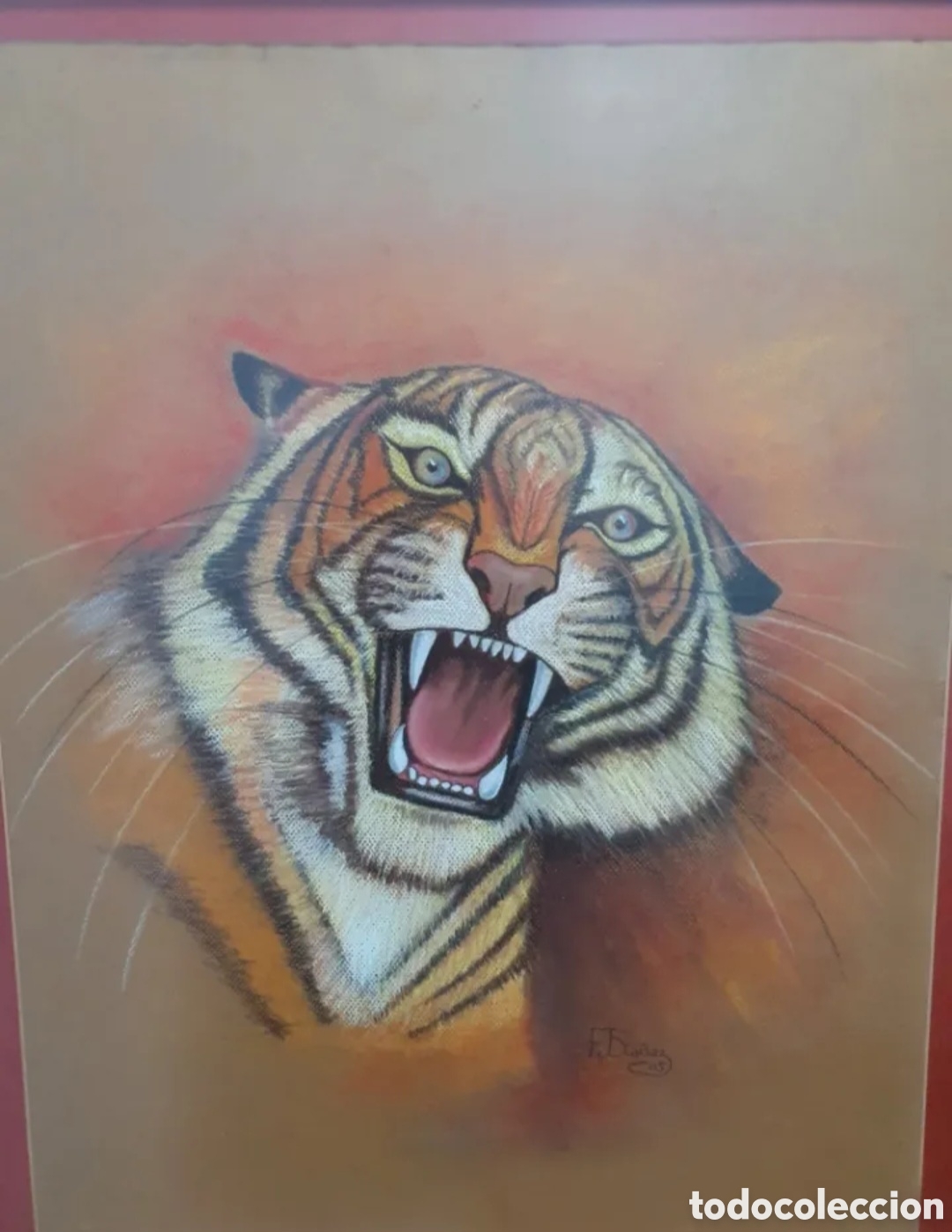 Arte: Cuadro tigre al pastel - Foto 3