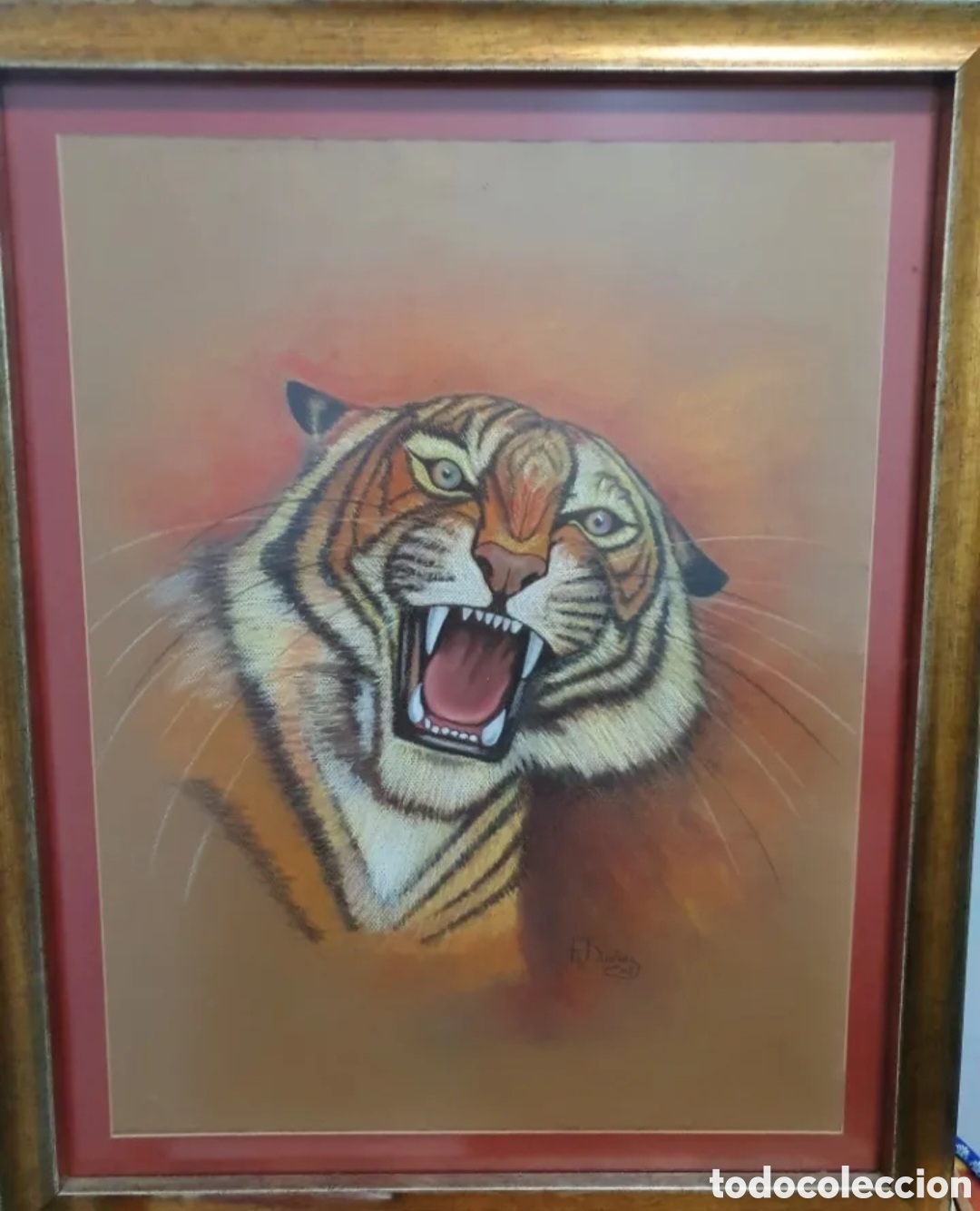 Arte: Cuadro tigre al pastel - Foto 1