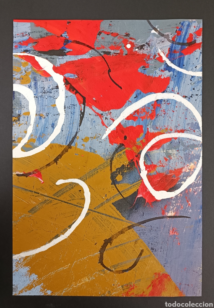 Arte: LUIS MORET ARBEX (MADRID 1929-TARRAGONA 2009) ACR&Iacute;LICO SOBRE PAPEL EN TELA. ABSTRACTO