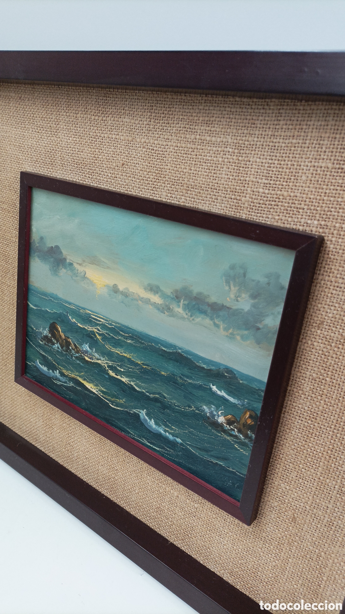 Arte: 2 Cuadros &oacute;leo sobre tabla bodegon y mar - Foto 8