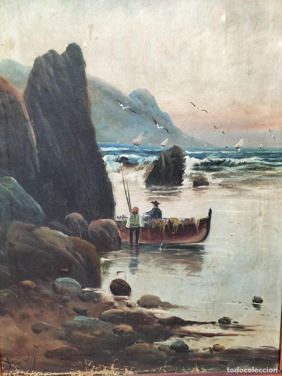 Arte: Marina con barco - Foto 2