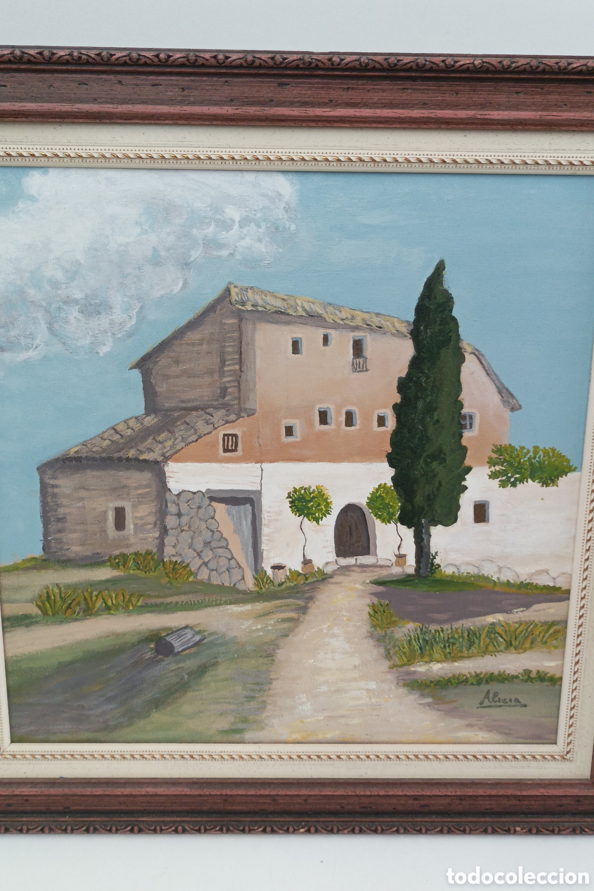 Arte: Cuadro &oacute;leo sobre lienzo casa de Campo - Foto 2