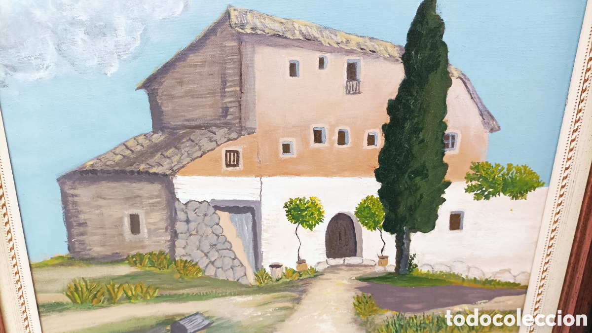 Arte: Cuadro &oacute;leo sobre lienzo casa de Campo - Foto 3