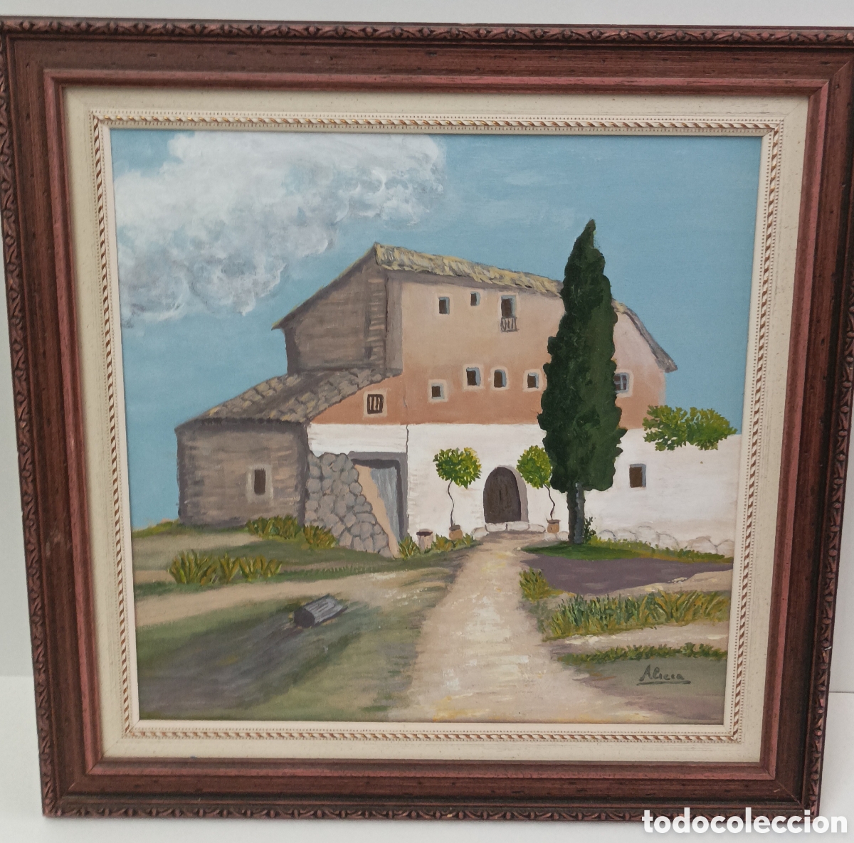 Arte: Cuadro &oacute;leo sobre lienzo casa de Campo - Foto 1