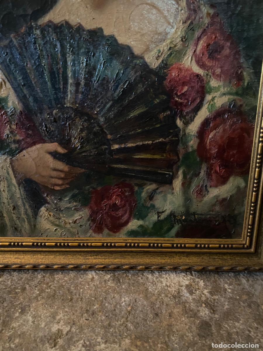 Arte: CUADRO AL &Oacute;LEO ANTIGUO SOBRE LIENZO - Foto 3