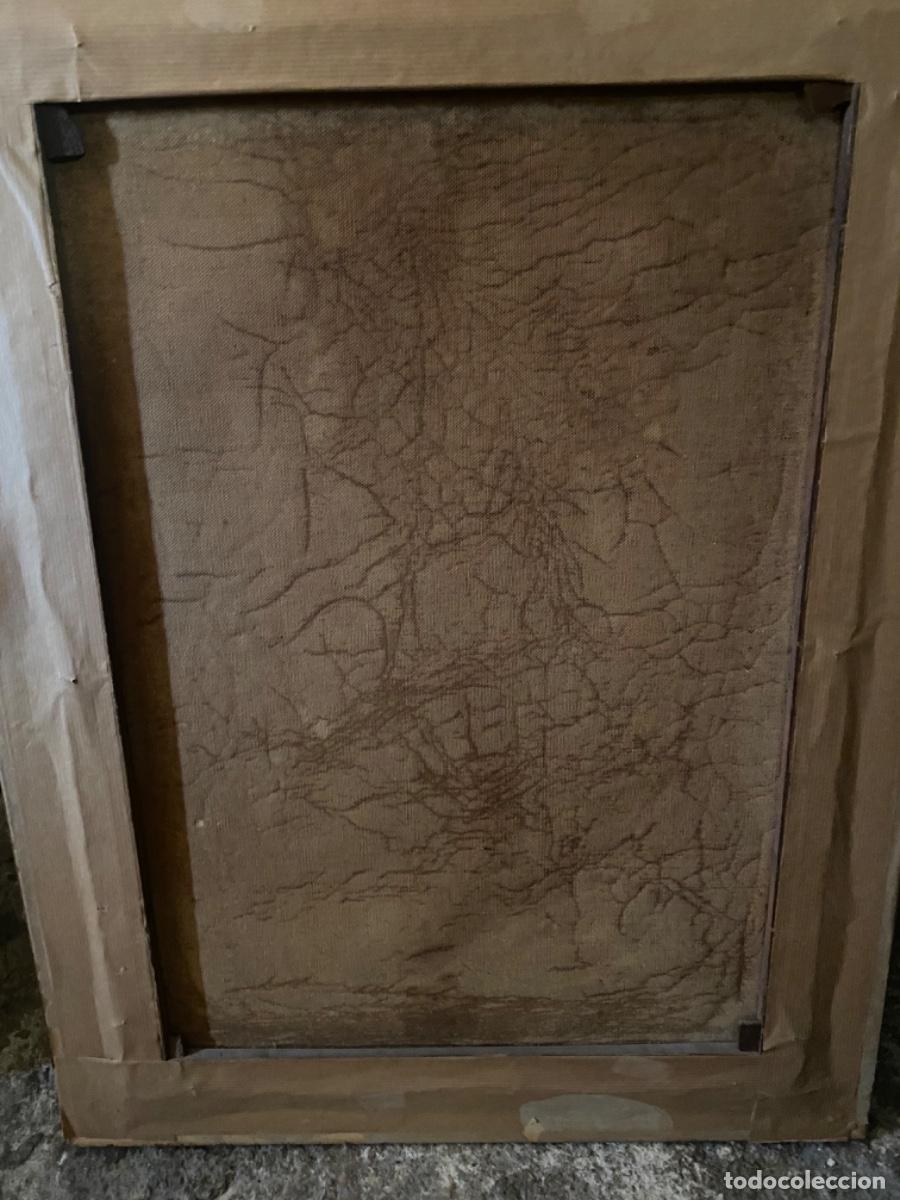 Arte: CUADRO AL &Oacute;LEO ANTIGUO SOBRE LIENZO - Foto 4