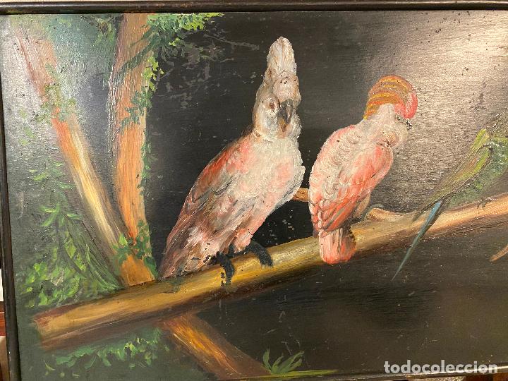 Arte: PAJAROS EN OLEO SOBRE TABLA - Foto 2