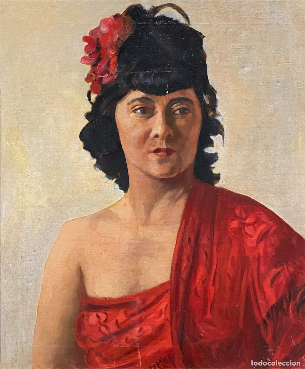 Arte: dama con manton en rojo - Foto 2