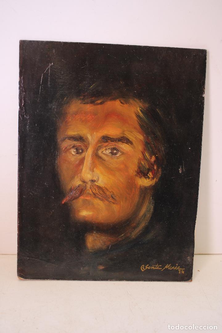 Arte: retrato original firmado santamaria 74